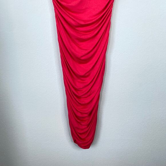 RACHEL PALLY Ruched T-Shirt Dress Red Jersey Knit Size Medium Casual - Picture 4 of 7